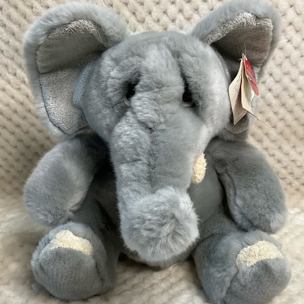 Russ Berrie Heartcraft Collection Gray Plush Elephant Elroy Stuffed Animal Toy